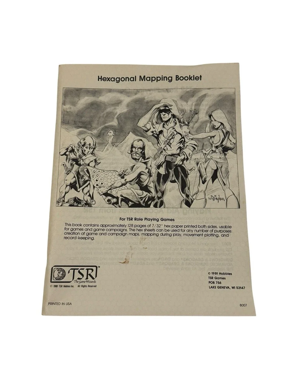 TSR AD&D 1st Ed Hexagonal Mapping Booklet VG+